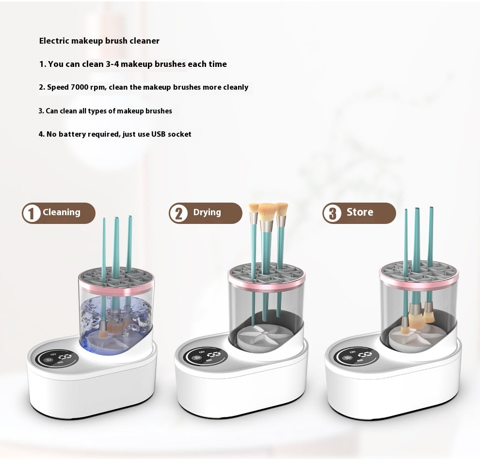 Electric Makeup Brush Cleaner & Dryer - Automatic Cleaning & Disinfecting Tool