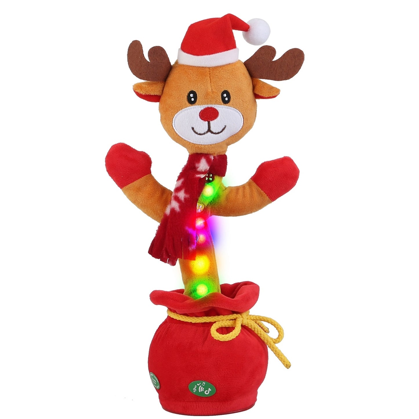 Penguin Or Elk Kid Electric Dance Toy Christmas Elk Snowman Senior Penguin Plush Toy Interactive Sing Song Whirling Mimicking Recording Light Up Toy