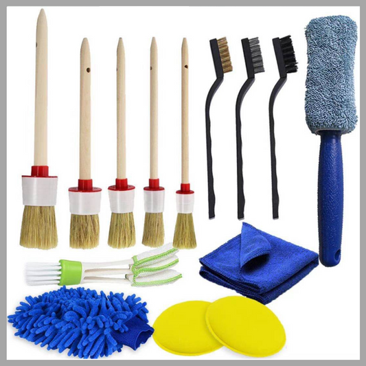 14-Piece Car Tire & Sponge Brush Cleaning Set