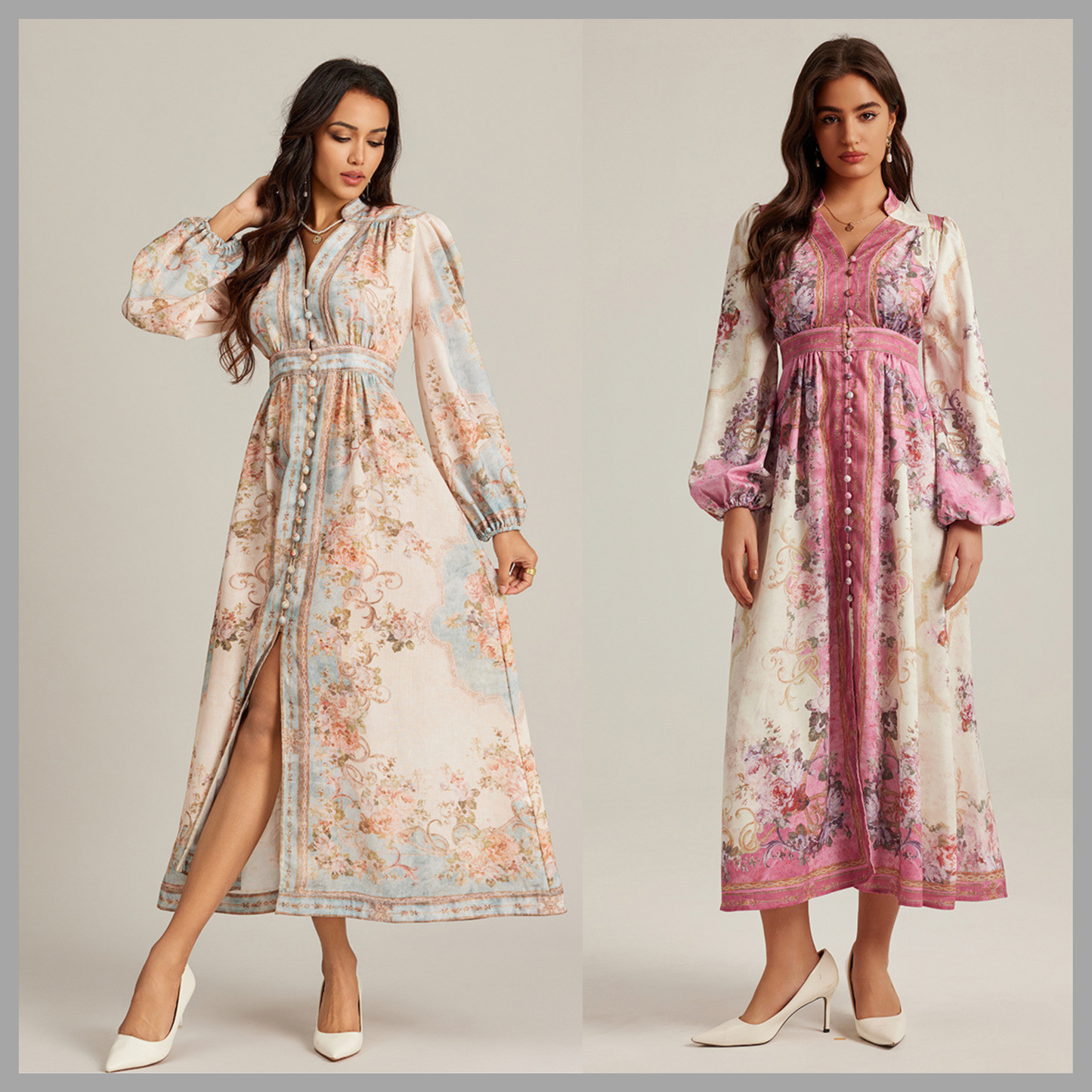 Boho V-Neck Printed Maxi Dress For Women