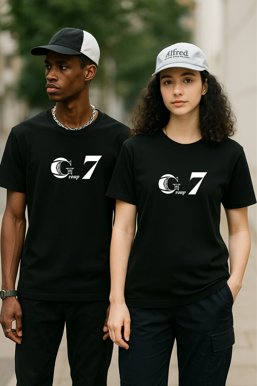 Group 7 Trend Black T-Shirt – Minimalist Streetwear Unisex Tee | Modern Logo Shirt for Fashion Lovers