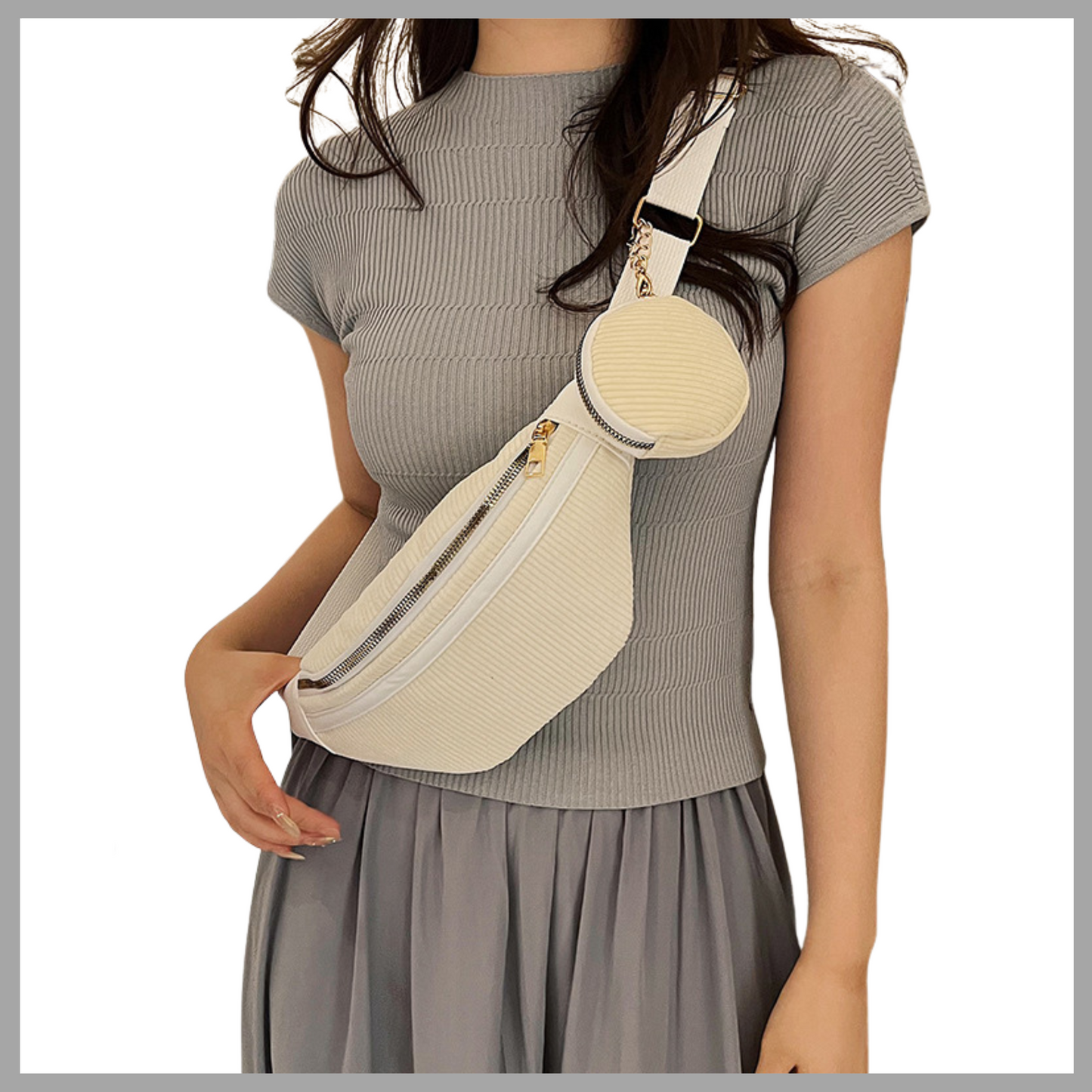 Corduroy Belt & Crossbody Bag