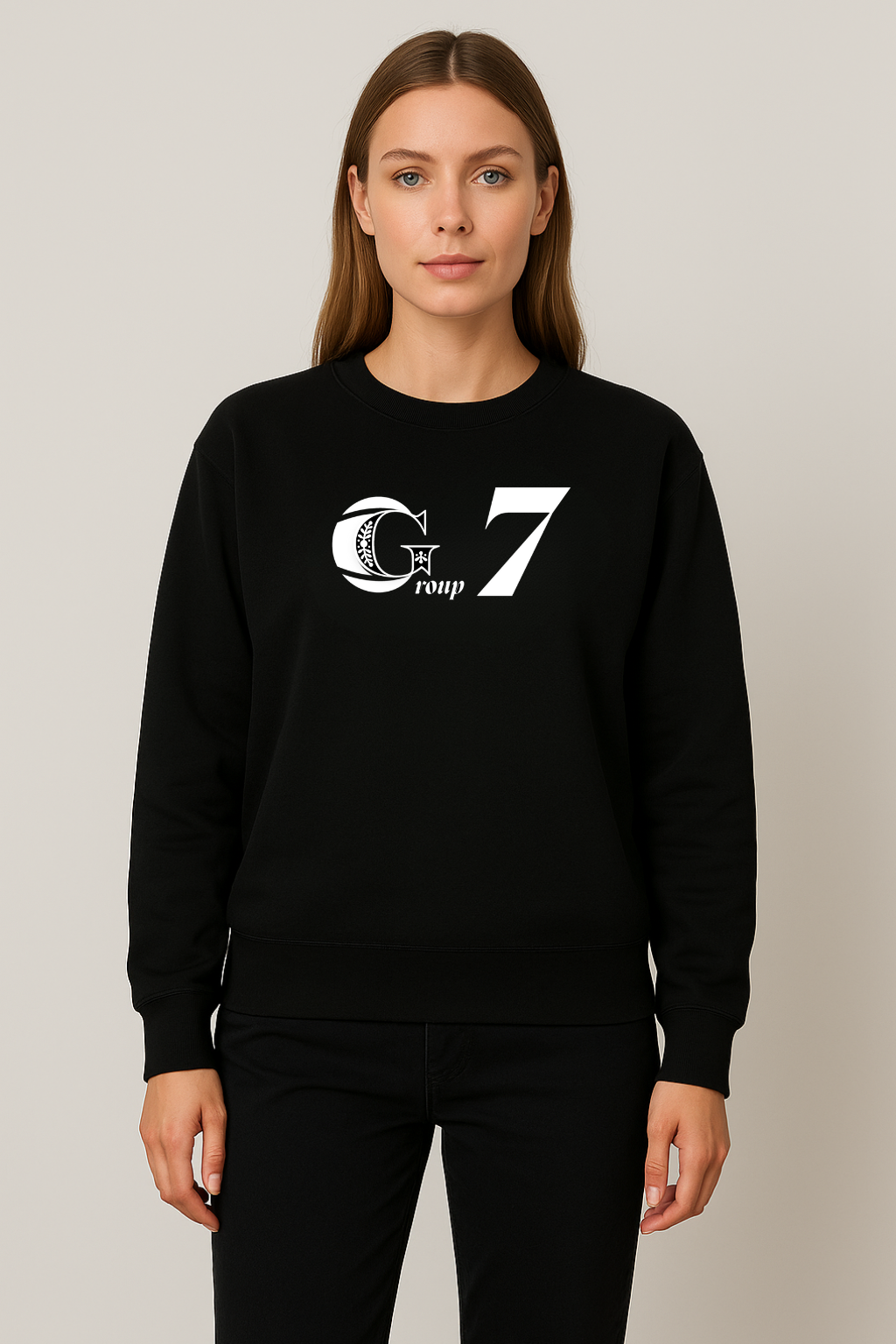 Group 7 Classic Black Sweatshirt – Minimalist Streetwear for Trendsetters | Group seven outfit
