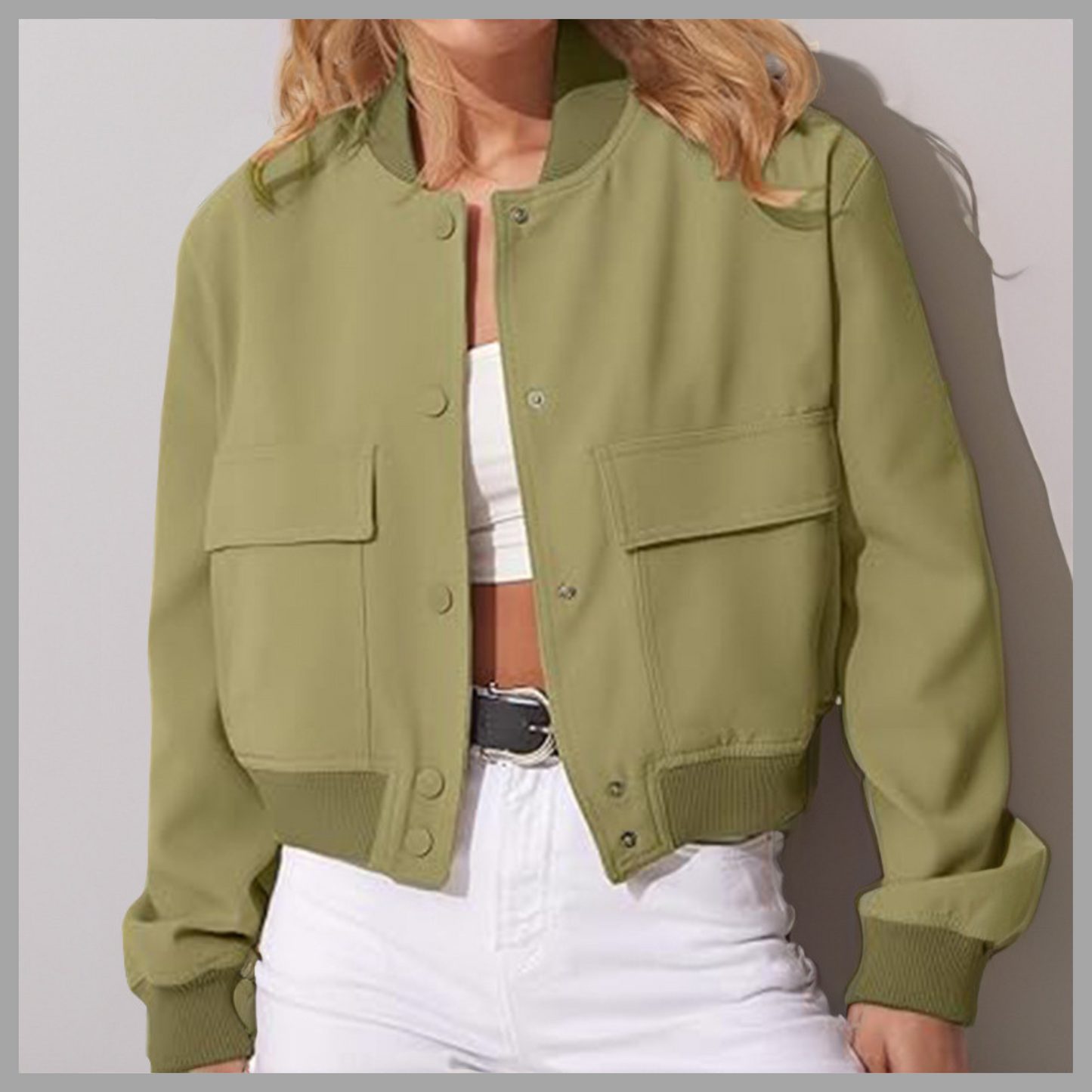 Loose Fit Short Coat with Pockets