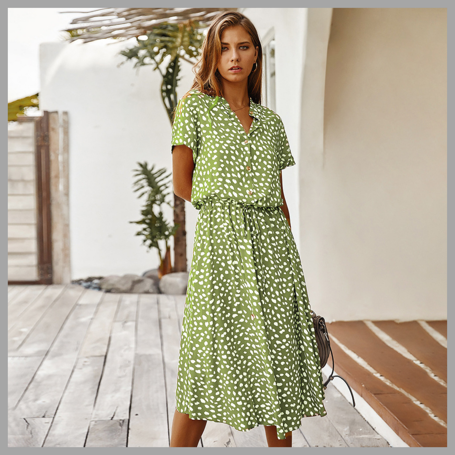 Women's Polka Dot Shirt Dress