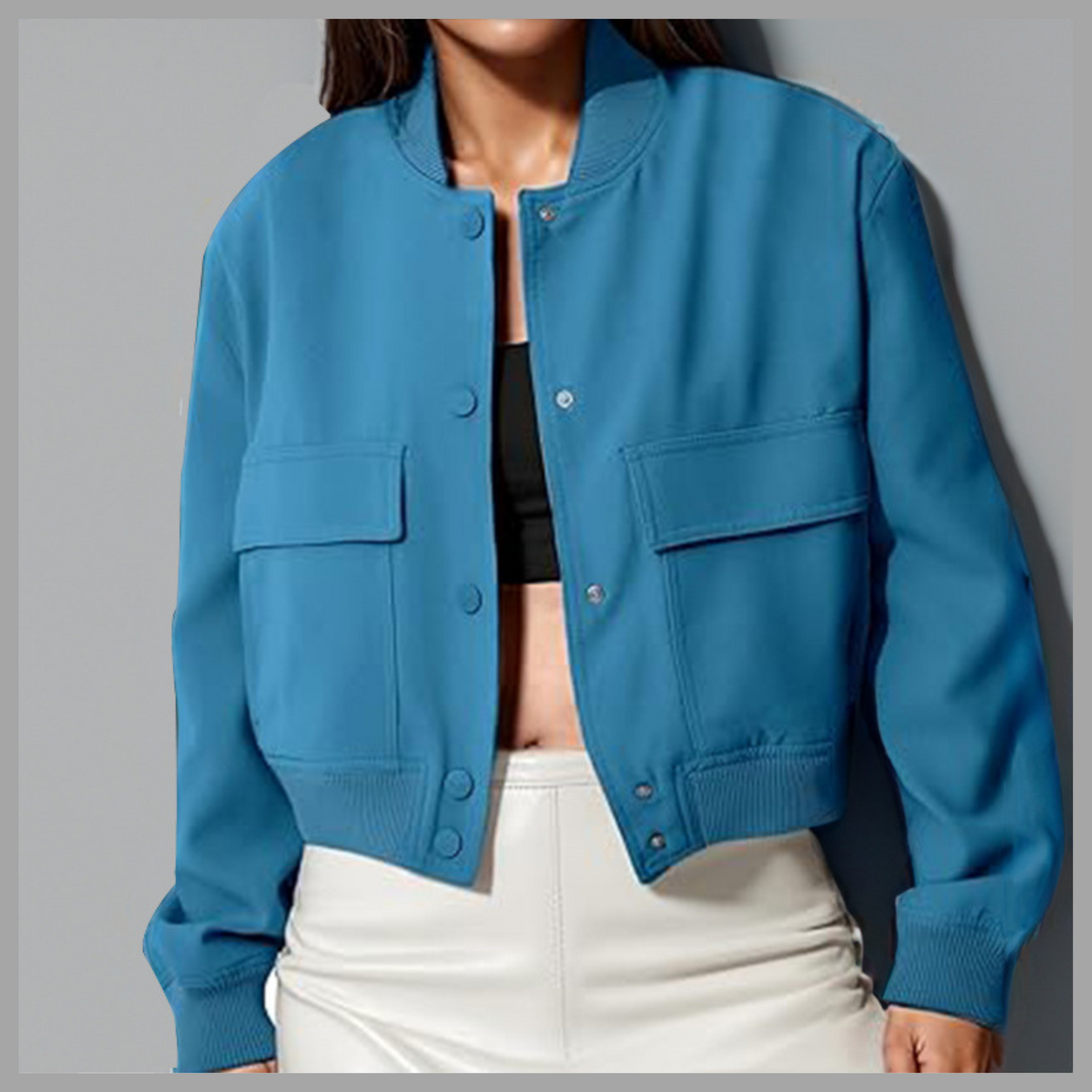 Loose Fit Short Coat with Pockets