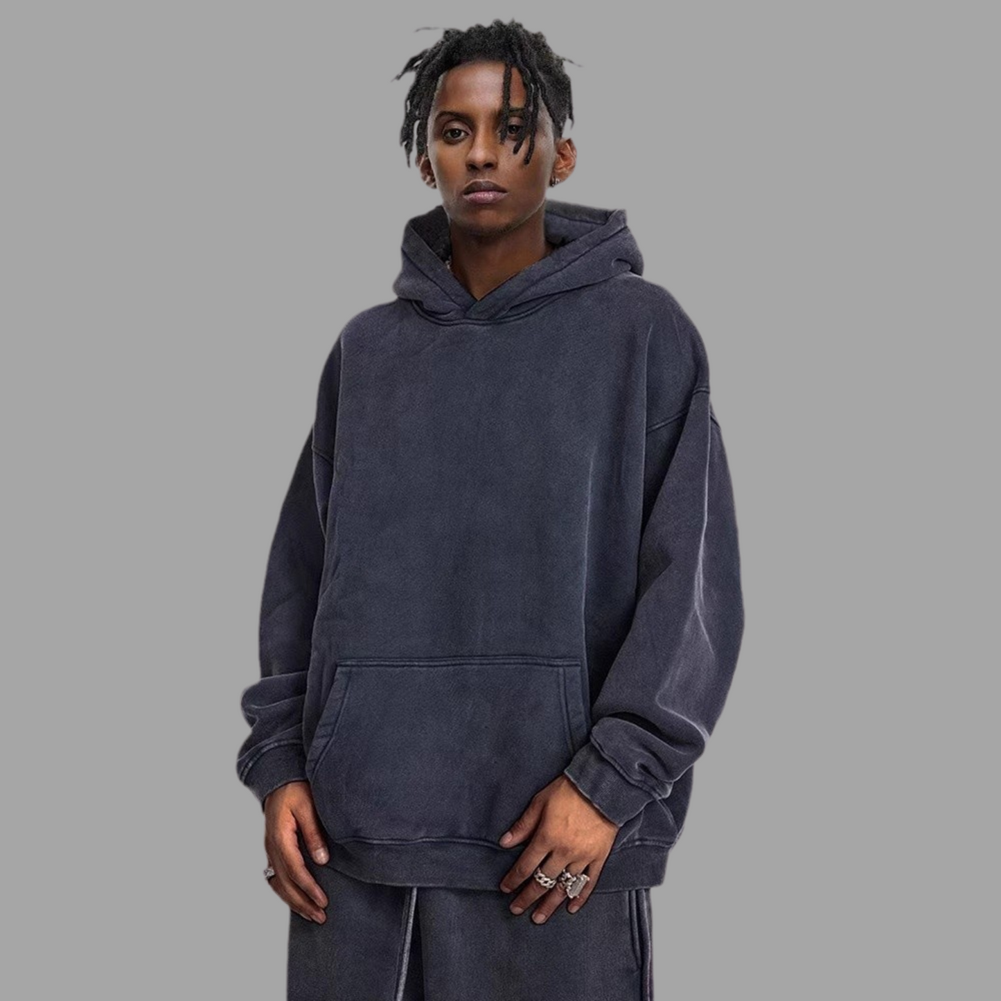 Cozy Heavy Fleece-Lined Hoodie with Patch Pocket