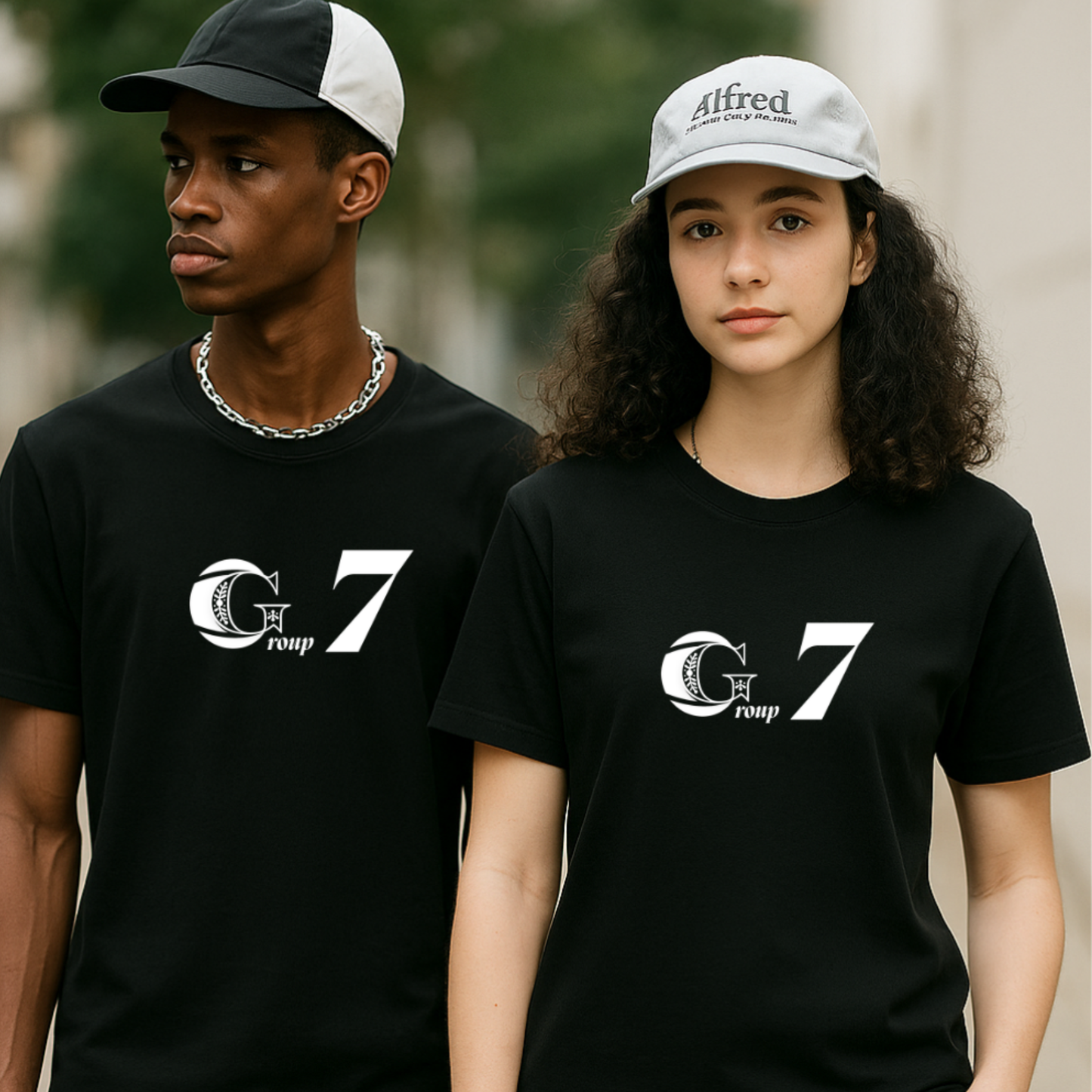 Group 7 Trend Black T-Shirt – Minimalist Streetwear Unisex Tee | Modern Logo Shirt for Fashion Lovers