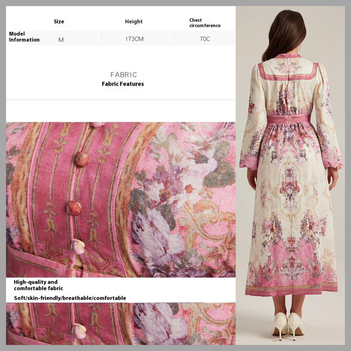 Boho V-Neck Printed Maxi Dress For Women