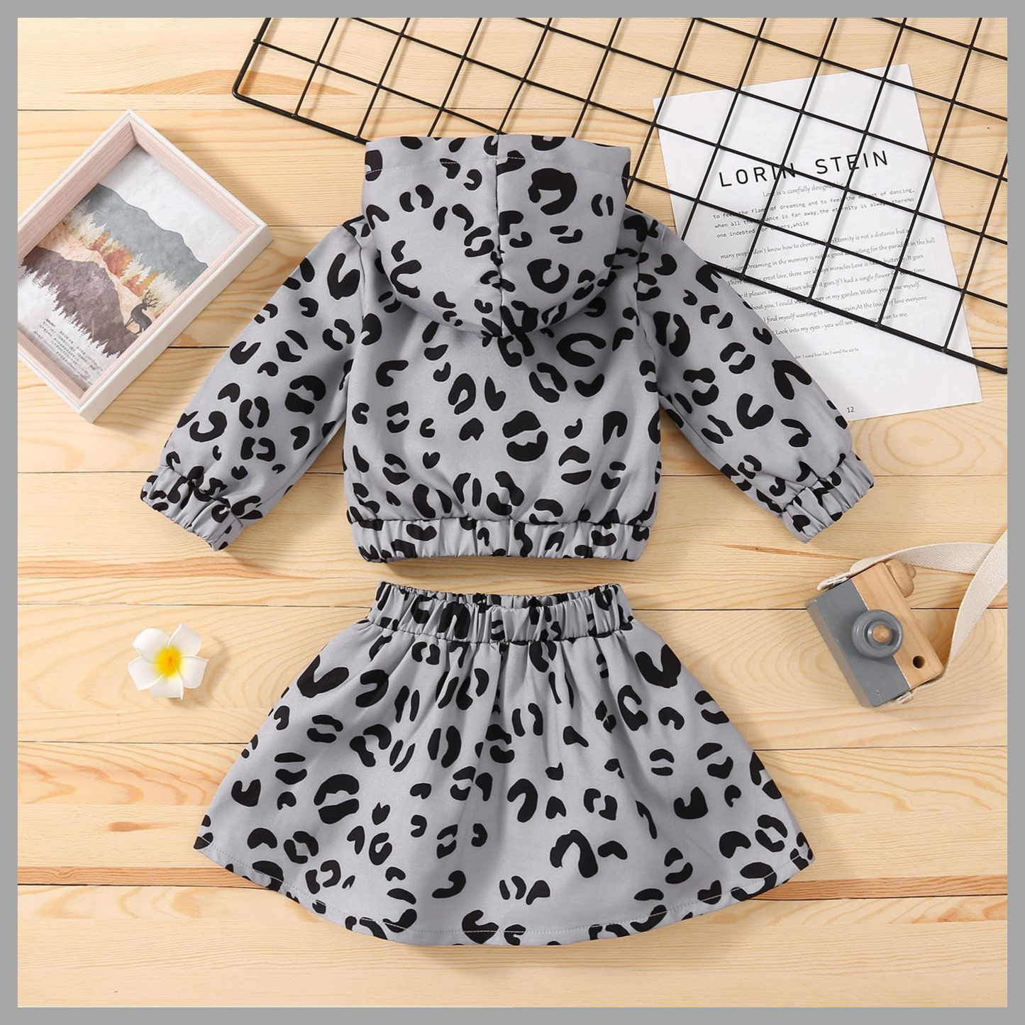 Adorable Toddler Girl Hooded Sweater & Skirt Set