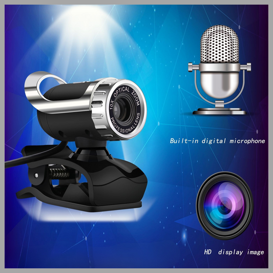 HD USB Computer Camera with Night Vision & Built-in Microphone