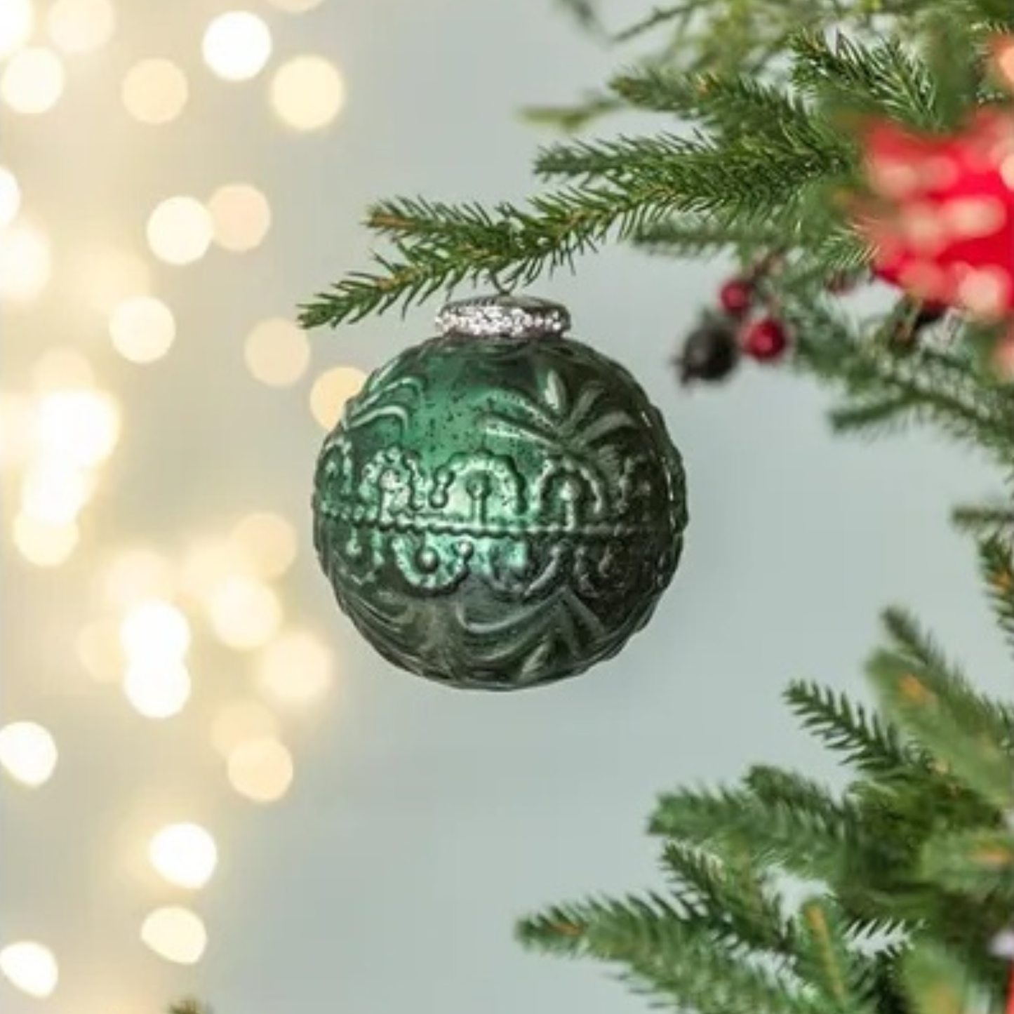 Christmas Ball Ornaments, Glass Decorative Hanging Ball Christmas Tree Ornaments For Holiday Party Decorations, Set Of 6