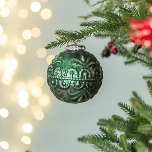 Christmas Ball Ornaments, Glass Decorative Hanging Ball Christmas Tree Ornaments For Holiday Party Decorations, Set Of 6