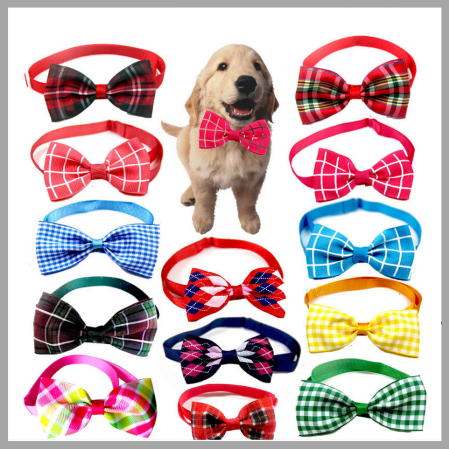 Plaid Pet Tie Scarf – Stylish Bow Tie Accessory for Cats & Dogs
