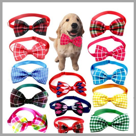 Plaid Pet Tie Scarf – Stylish Bow Tie Accessory for Cats & Dogs