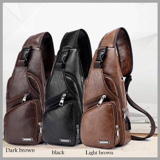 Men's USB Charging Crossbody Bag