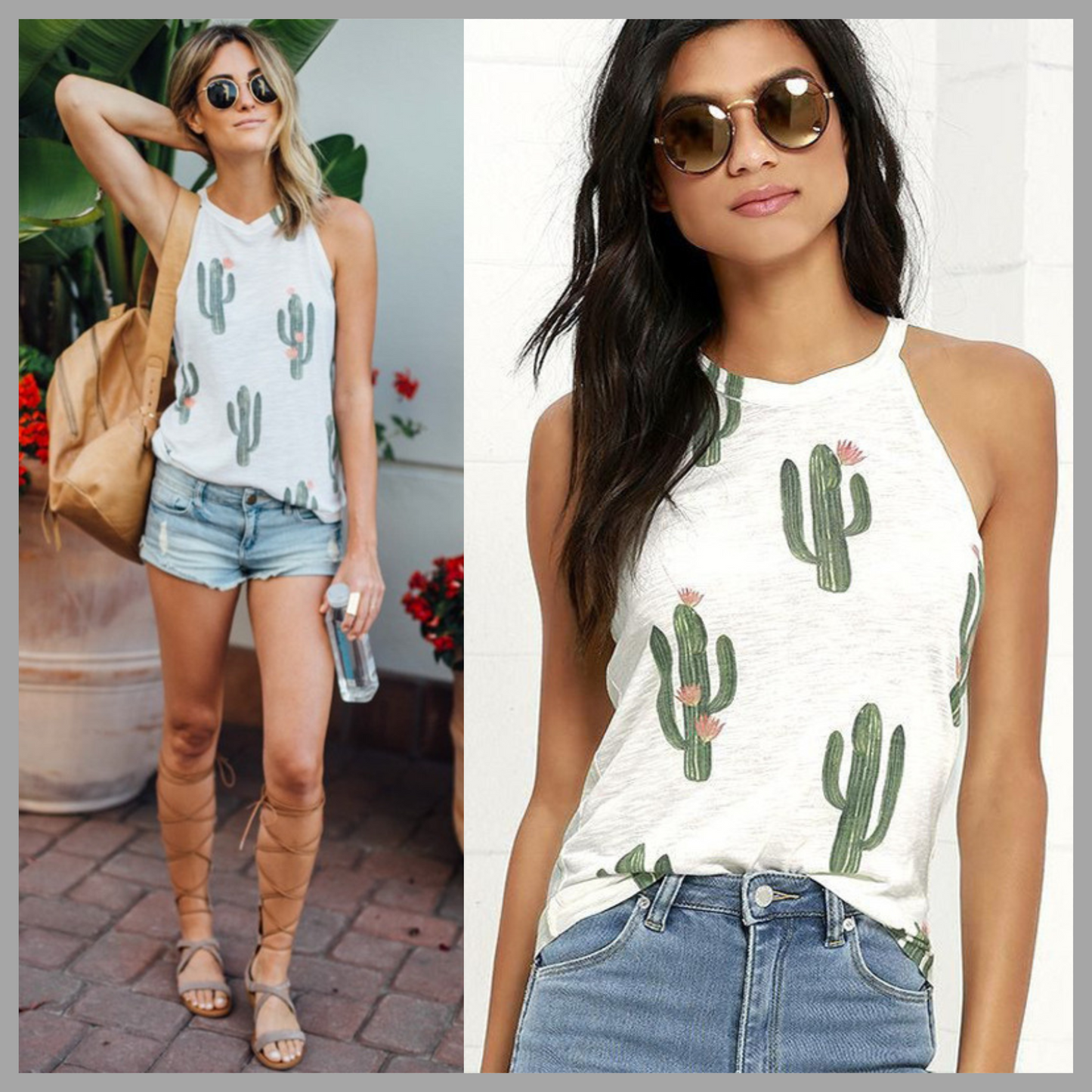 Women's Cactus Print Tank Top