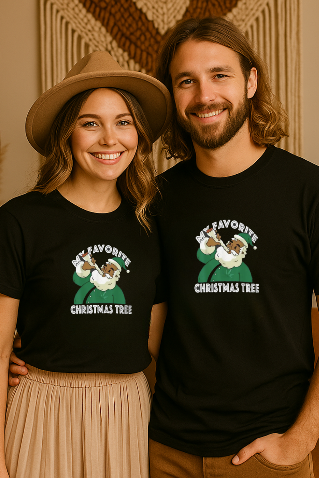 Funny Santa “My Favorite Christmas Tree” Unisex T-Shirt – Hilarious Holiday Graphic Tee, Christmas Gift Idea for Men & Women, Festive Funny Shirt