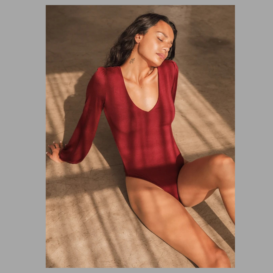 V-neck Loose Sleeve Bodysuit