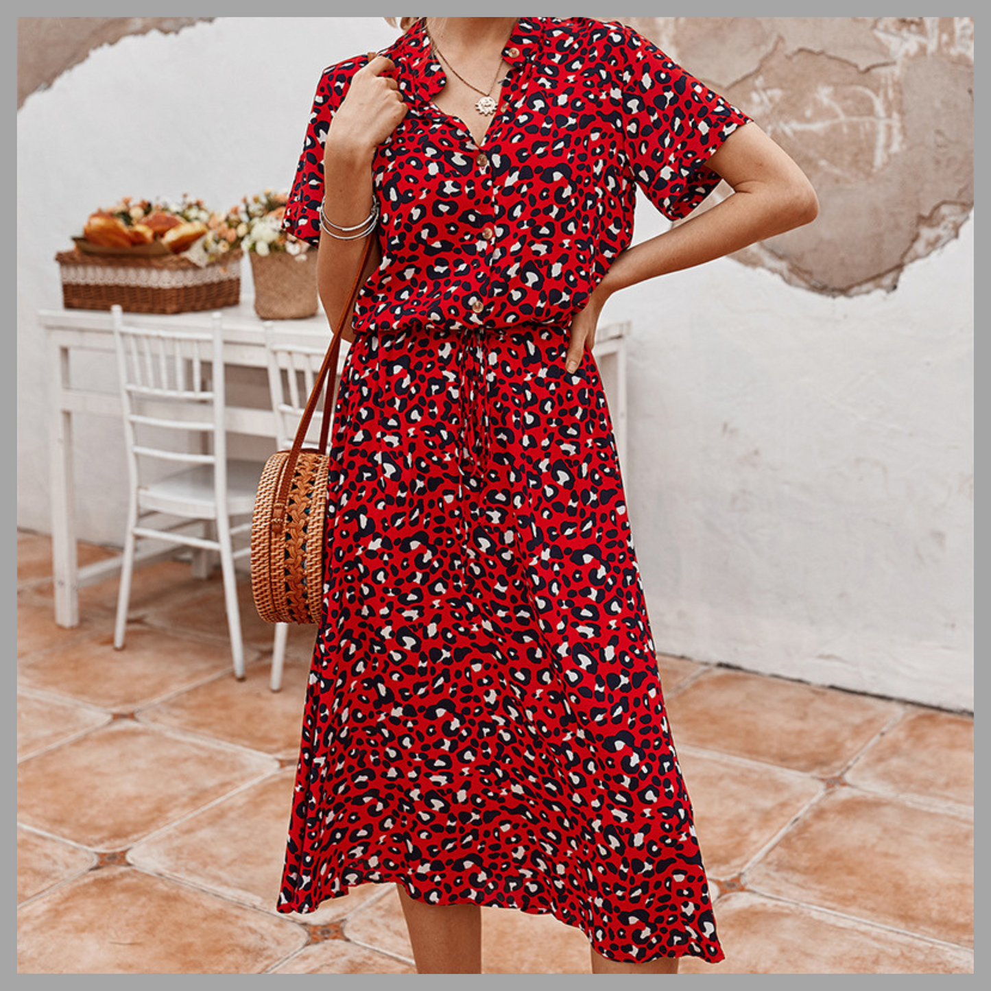 Women's Polka Dot Shirt Dress
