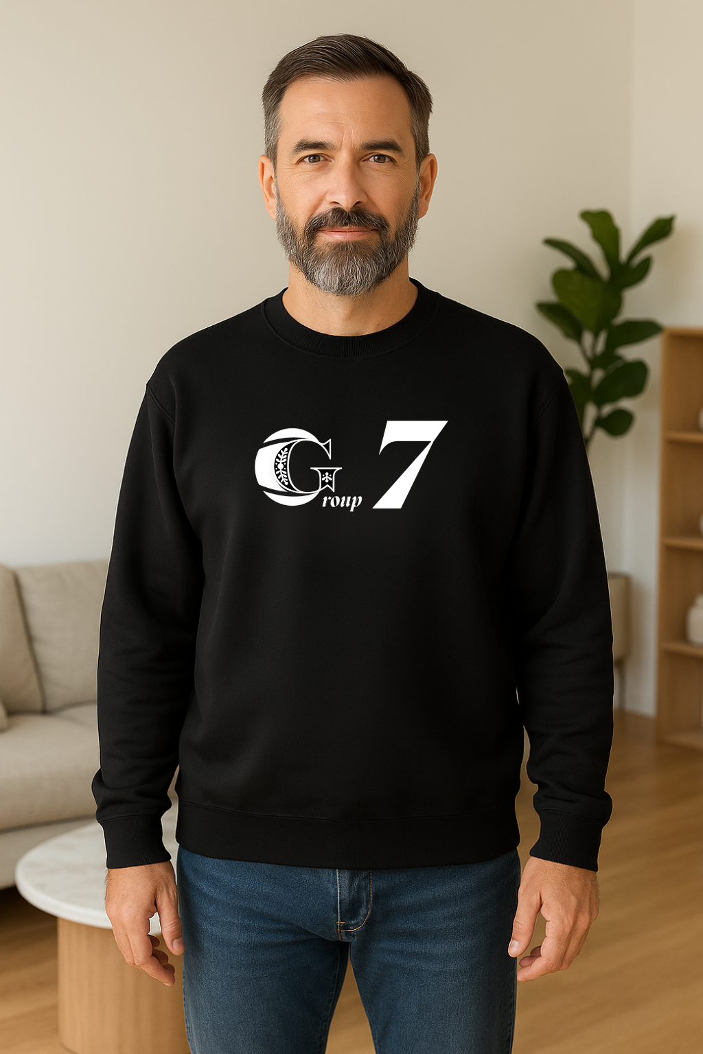 Group 7 Classic Black Sweatshirt – Minimalist Streetwear for Trendsetters | Group seven outfit