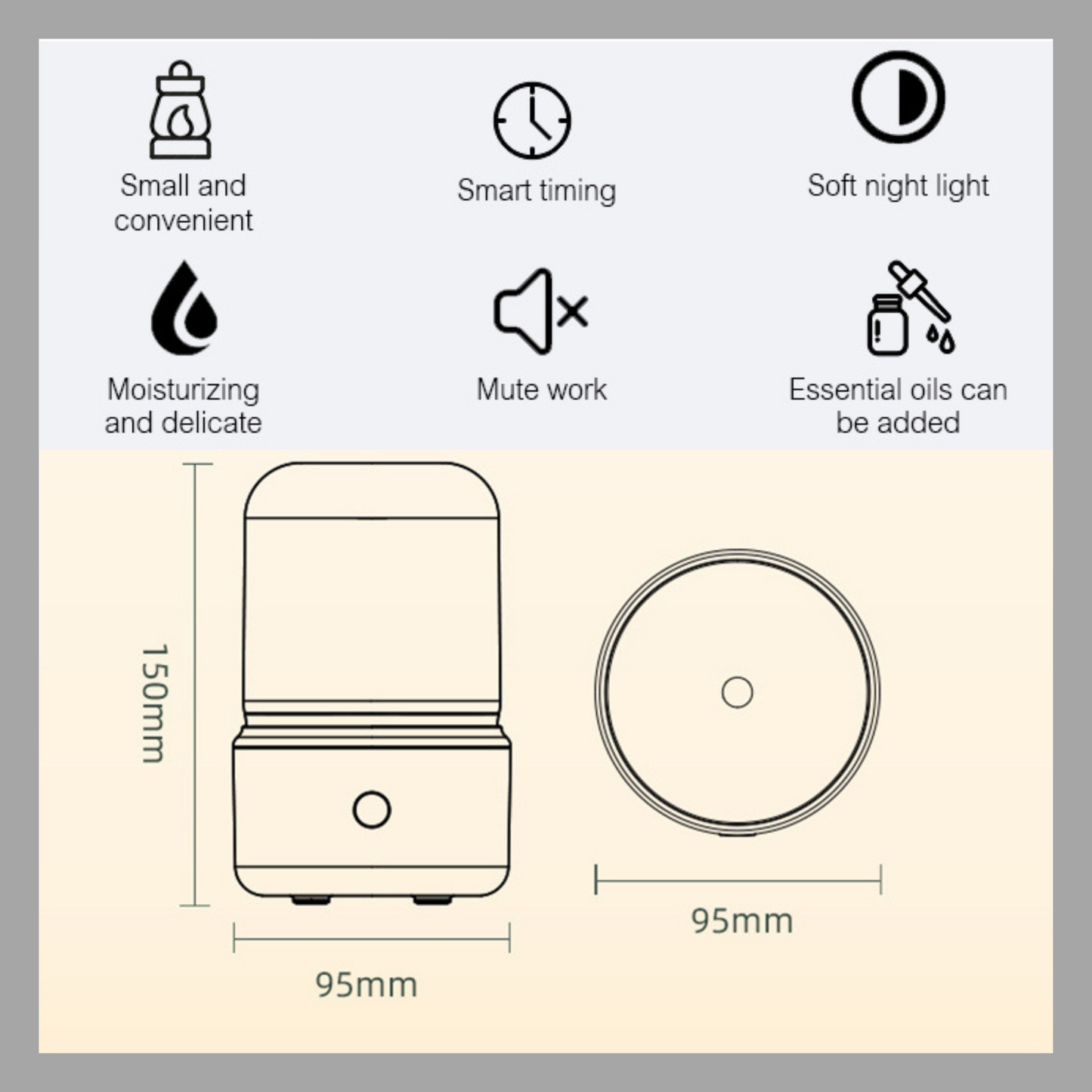 Candlelight Aroma Diffuser & Humidifier - 8-12 Hours Aromatherapy for Home