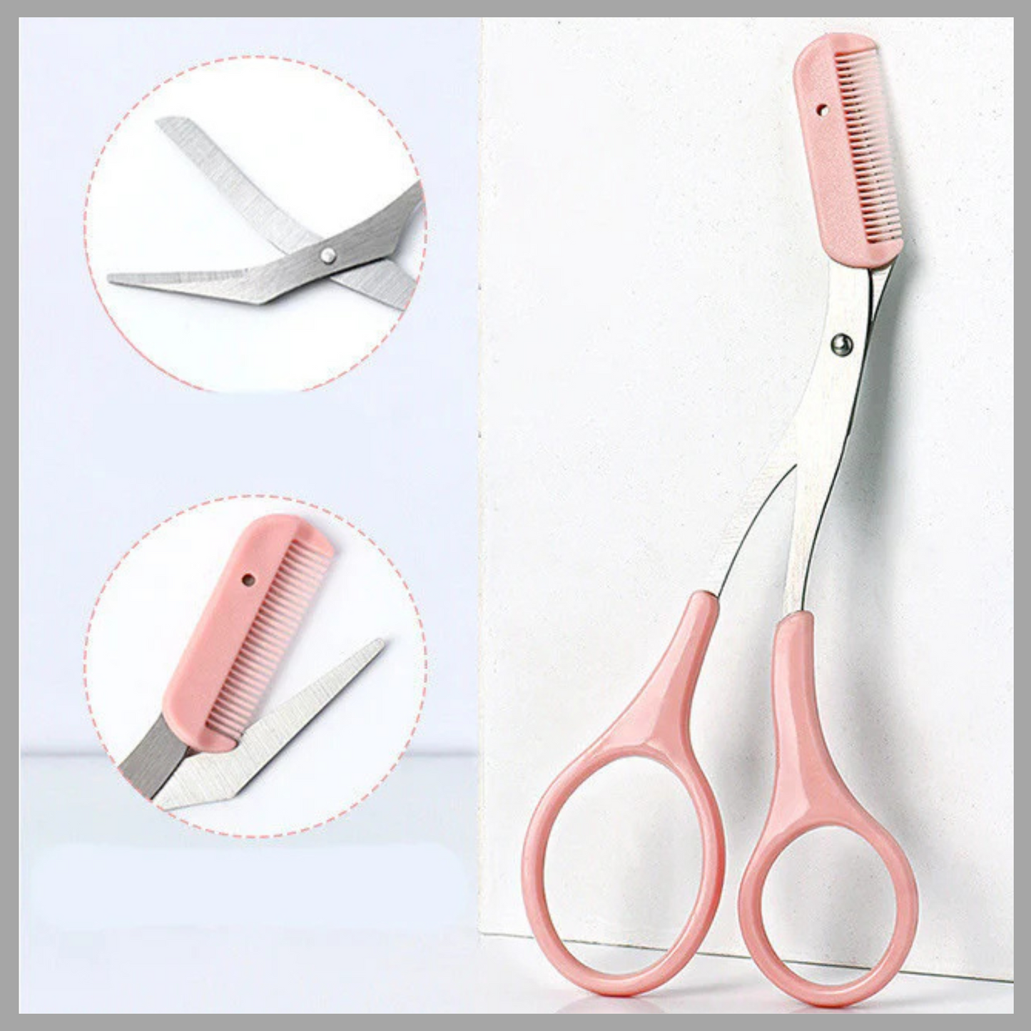 Curved Eyebrow Trimming Knife with Comb