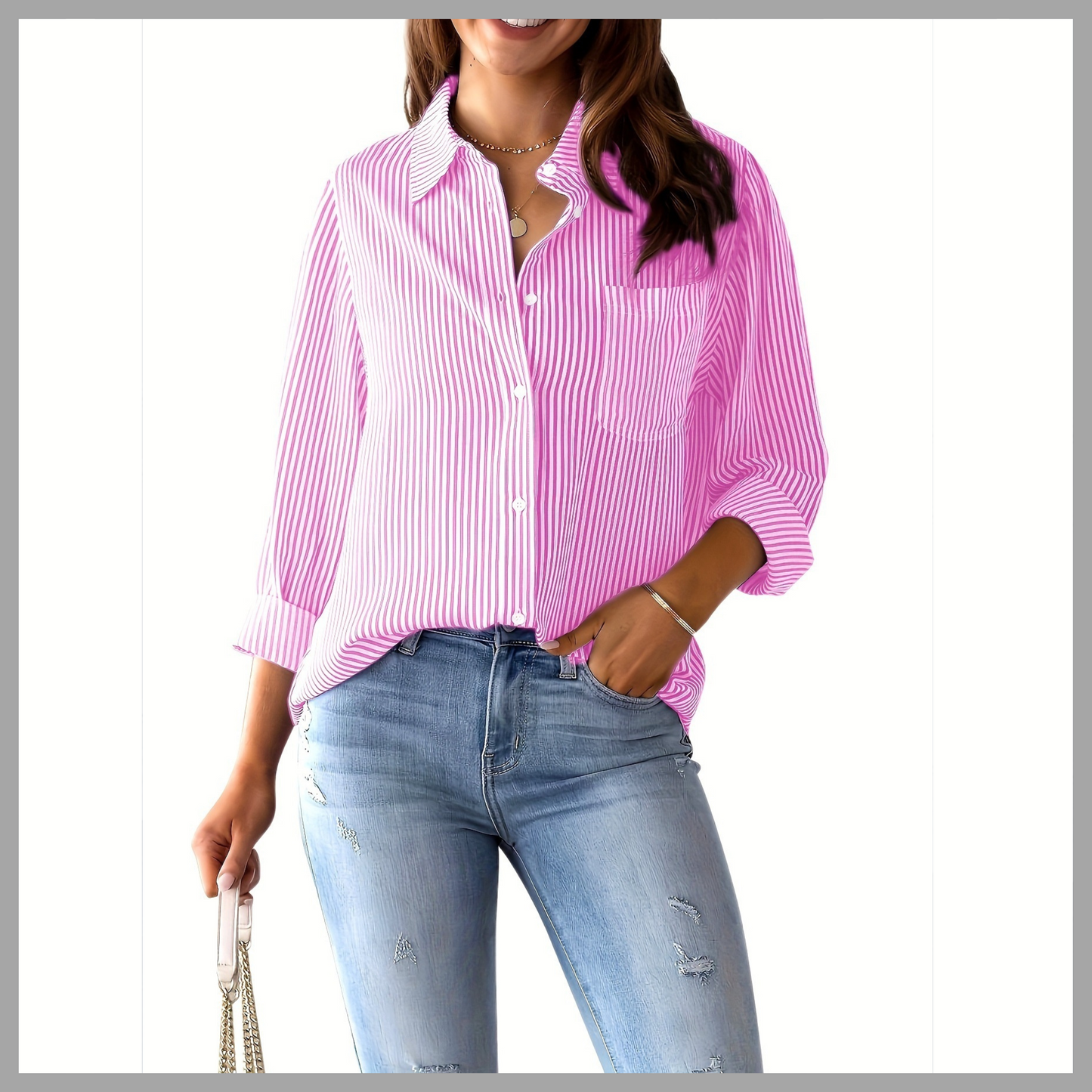 Women’s Loose Casual Long Sleeve Cardigan Shirt