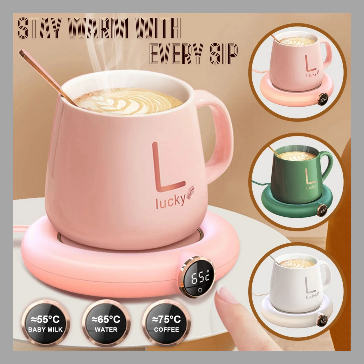 USB Cup Warmer Pad with Adjustable Temperature