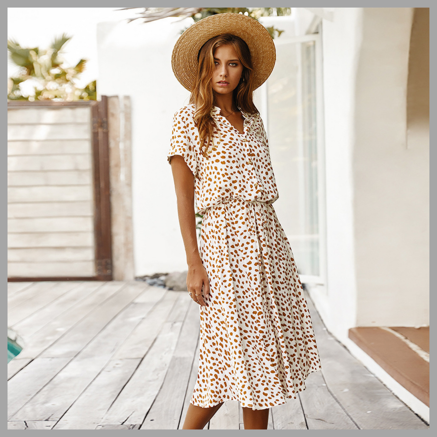 Women's Polka Dot Shirt Dress